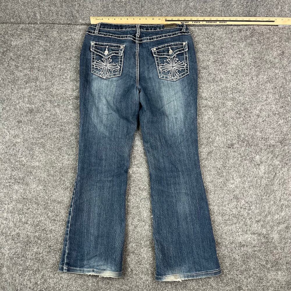 Earl Jean Bootcut Jeans Womens Size 8 Blue Medium Wash Stretch Denim‎ Casual